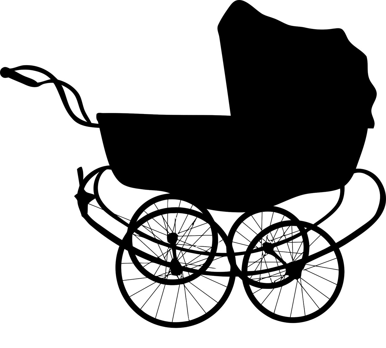 černobílý kočárek