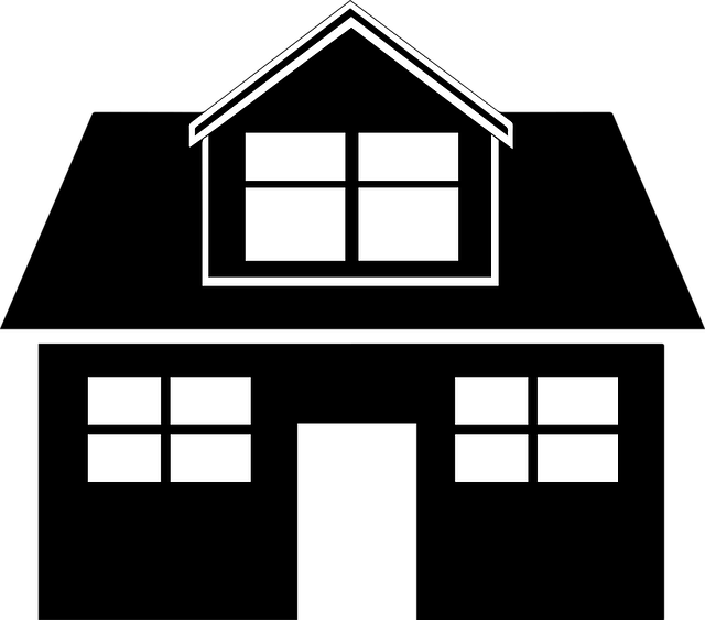silueta domu, černá